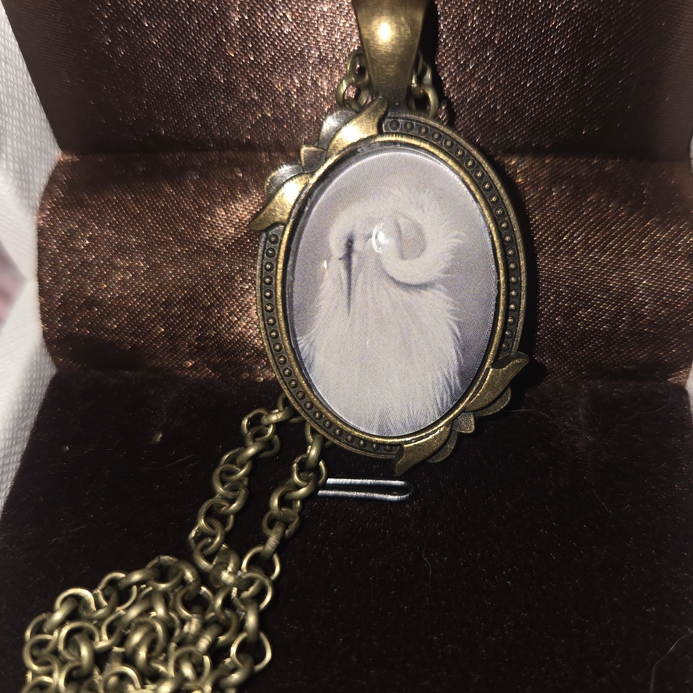 NWOT Aritist Angelina Wrona's Paintings In Cameo Pendant Necklace
